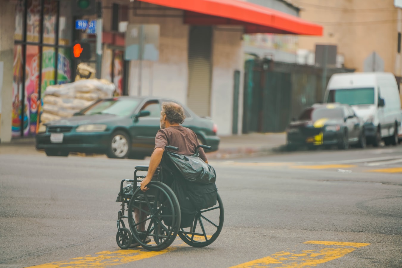 Vulnerable adult living in supported living crossing the road